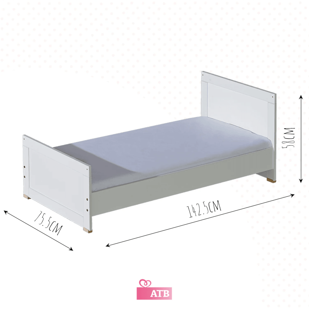 Cozy Leni - BASIC | Klassisches Babybett 140 × 70 mit Umbaufunktion | weiß - Betten & Bettgestelle