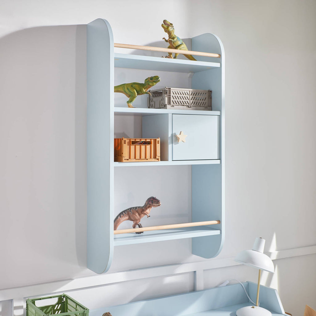 Cozy Leni - LOTTA | Bücherregal mit 4 Ebenen und einer Tür | Himmel-Blau - Bücherregale & Bücherschränke
