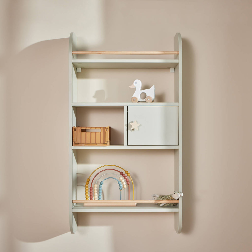 Cozy Leni - LOTTA | Bücherregal mit 4 Ebenen und einer Tür | Salbei-Grün - Bücherregale & Bücherschränke