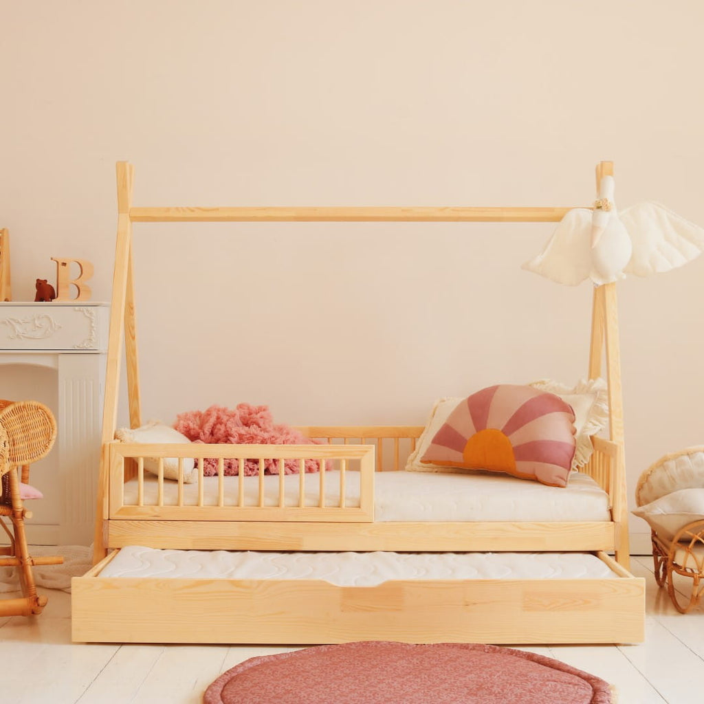 Cozy Leni - Tipi-Bett TOBI mit Schublade - im gemütlichen skandinavischen Stil - Betten & Bettgestelle
