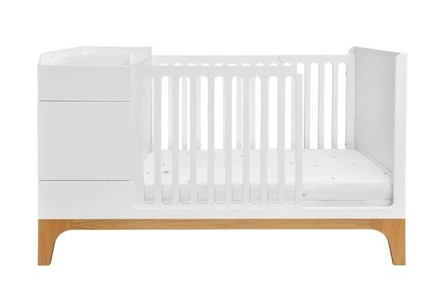 Cozy Leni - UP! Multifunktionales Kinderbett 70x120 | Umbaubar auf 70x160 + Schreibtisch & Container | Grau oder Weiß - Betten & Bettgestelle